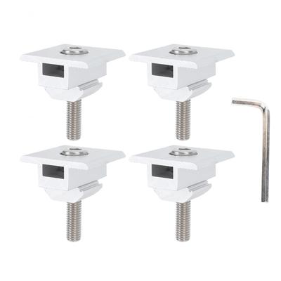 4 PCS Solar Panel Bracket Centre Clamps Silver Lightweight Steel 35mm Solar Panel Clamps for RV