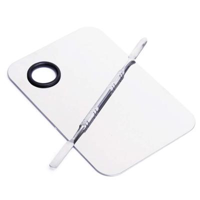 Stainless Steel Cosmetic Color Palette, Professional Cosmetic Mixing Color Palette, Spatula, Makeup Artist Tool