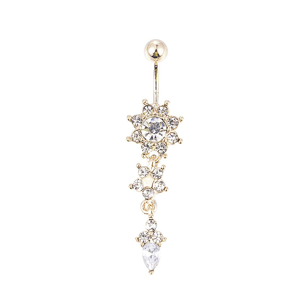 Crystal Navel Ring Barbell Drop Dangle Body Piercing Nombril Ombligo Belly Button Rings Men Women Body Jewelry