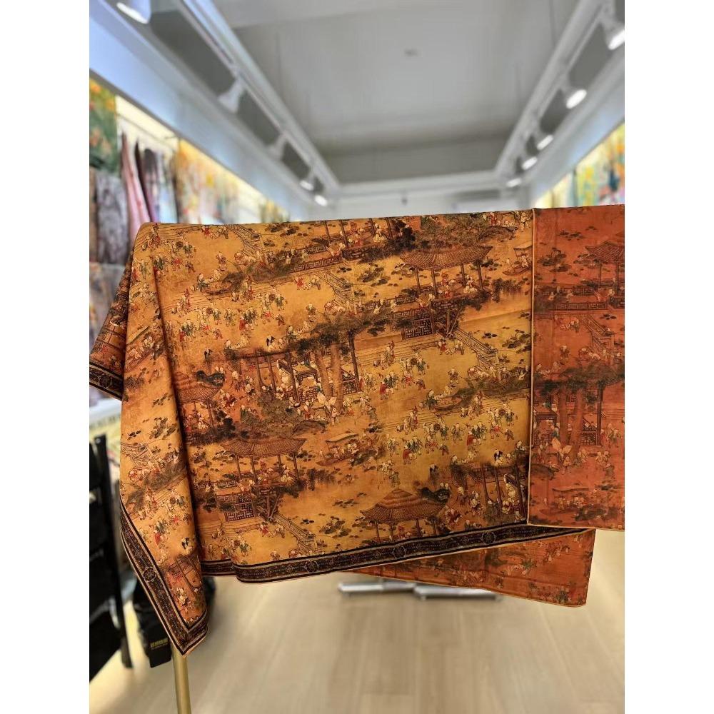 140 * 140 Summer Women'S Silk Scarf Scarf Shawl Retro National Style Square Scarf New Chinese Silk Scarf