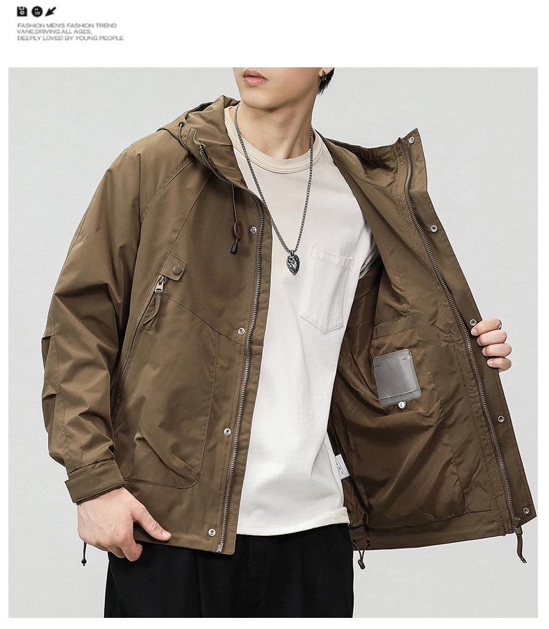 Men's 2025 Military Green Waterproof Windbreaker Jacket - Spring/Autumn Style