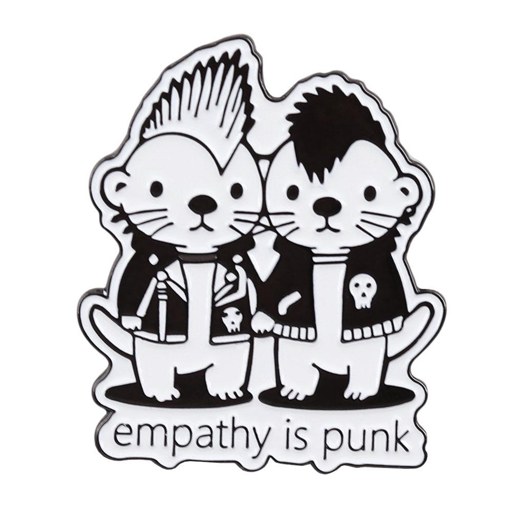

Empathy Is Punk Otter Slogan Pin - Cute Metal Badge for Punk Culture Enthusiasts