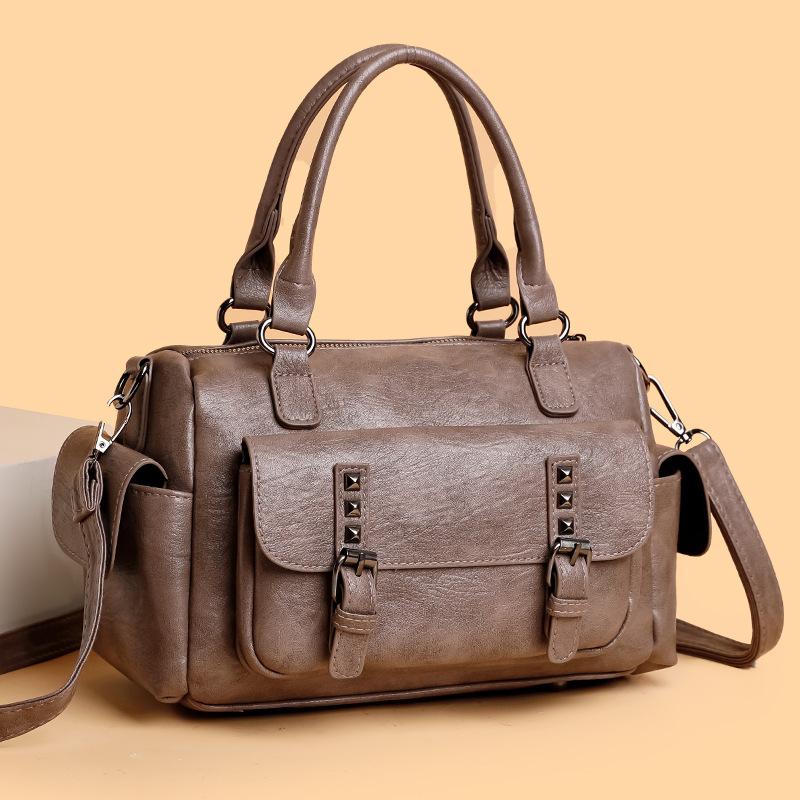 

Повседневная женская сумка, модная сумка на одно плечо, косая сумка-мессенджер, большая вместимость, ретро-сумка верблюд