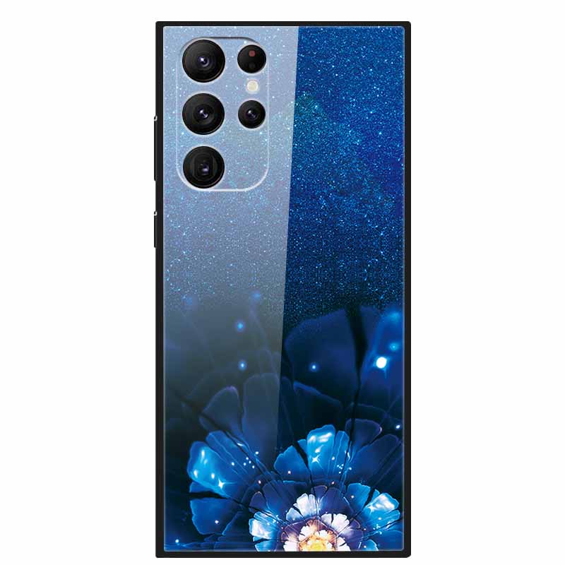 Gehärtetes Glas Cover Für Samsung S23 Ultra 5G Hülle S 23 Luxus Hartes Funda für Samsung Galaxy S23 Plus Ultra 5G Bemaltes Coque S23