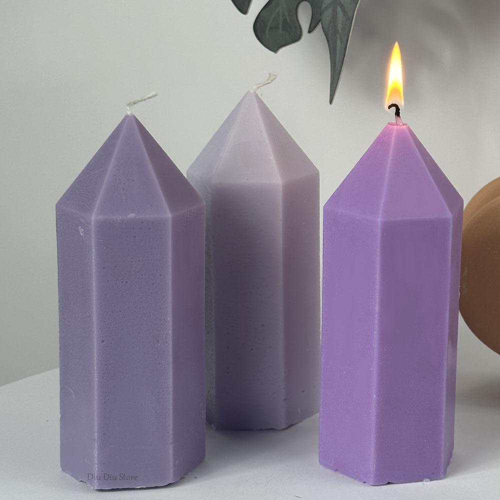 3D Hexagon Peaked Silicone Candle Mold DIY Festival Ornament Candle Soap Making Supplies Epoxy Resin Craft Molds Home Decor