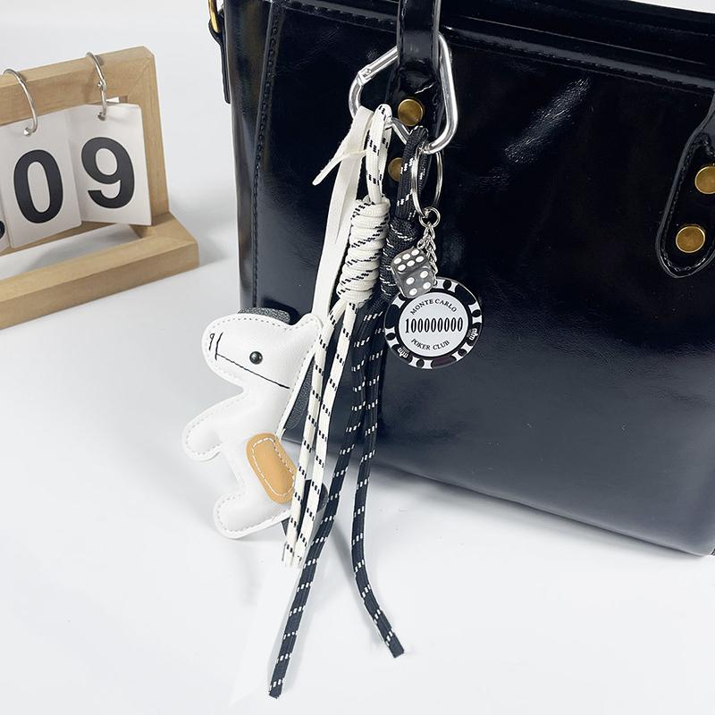 Pingente de Bolsa Feminina Desenho Animado Cavalo de Balanço Bolsa Feminina de Couro PU Penduricalho Fofo Acessórios de Bolsa Presentes