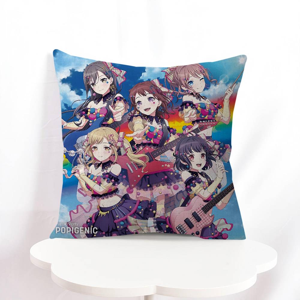 P-Poppin Party Anime Pillow Gifts Home Office Furnishings Bedroom Sofa Car Cushion Cover Case 45x45cm