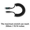 Braided Nylon USB C Fast Charging Cable 120W Power Delivery Retractably Spring System For Gadgets 480mbps Transmission