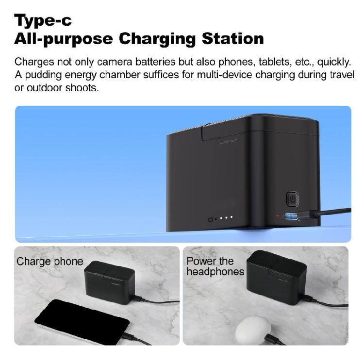 Charging Case for Action 5 /4/3 Adventure Cameras Battery Management System Heat Resistant For Recording