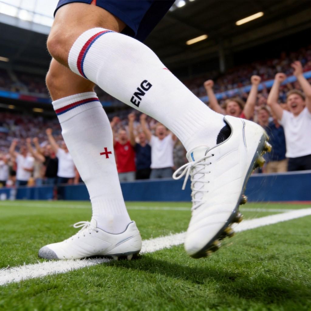 Fan Fußballsocken England Inspiriert Kniehoch Anti-Rutsch-Griff Strümpfe Atmungsaktiv Sport Trainingssocken