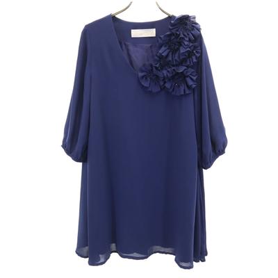 ROSSO 7 Minutes Sleeve Mini Dress F Navy Women Used