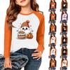 Kids Halloween Print Long Sleeve T-Shirt Casual Round Neck Top for Boys Girls