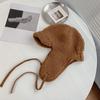 Keep Warm Ear Protective Hat Solid Color Women Plush Hat Sweet Baseball Cap  Student