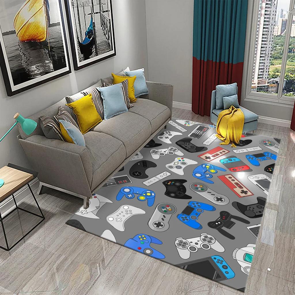 Anime Game Controller Children's Play Area Carpet Children's Game Floor Mat Cartoon 3D Pattern Living Room Decorative Carpet