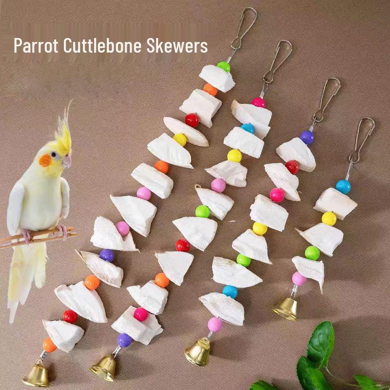 Cuttlebone Skewers: Calcium-Rich Bird Food & Chew Toys for Cockatiels, Parakeets, & Squirrels - Free Shipping