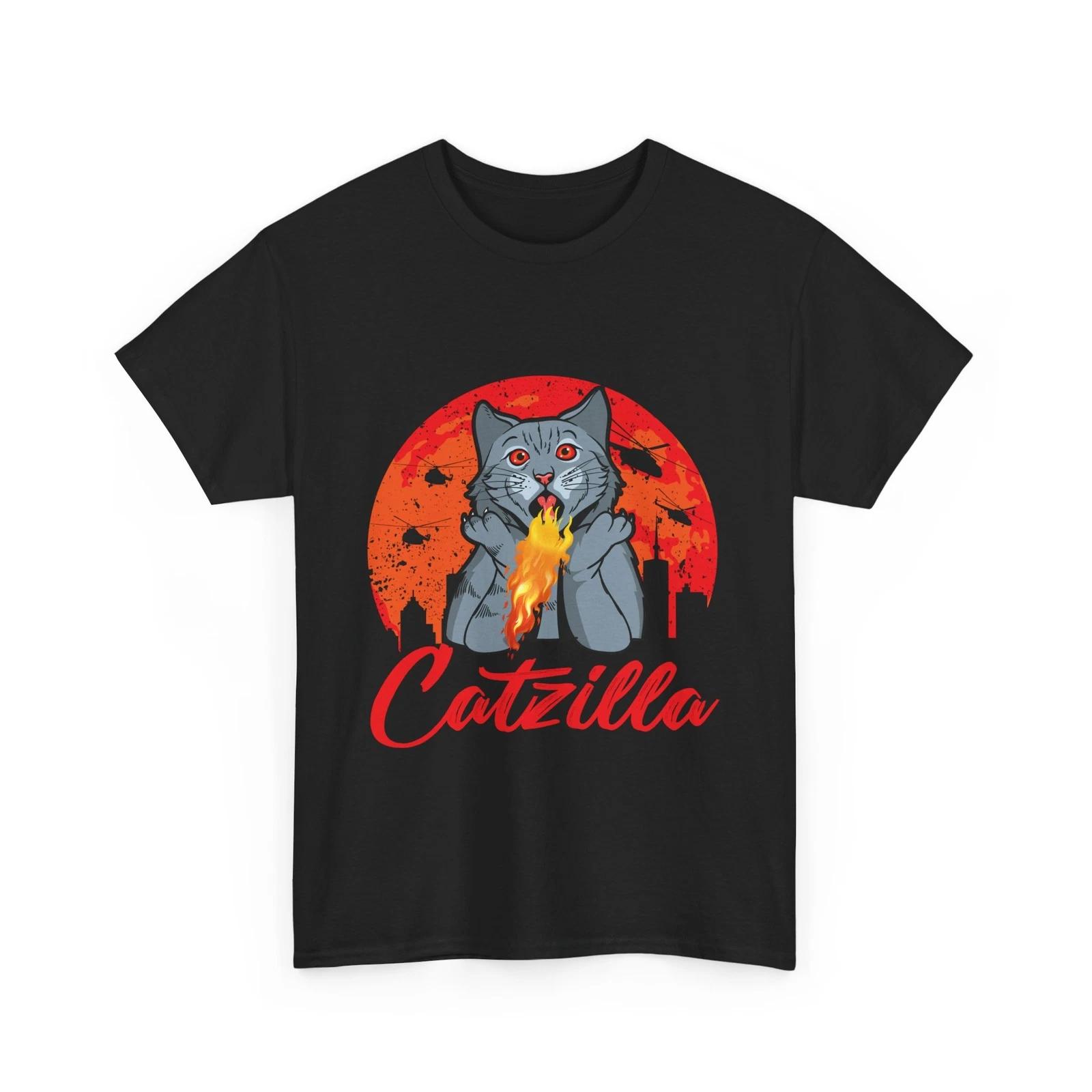 Funny Catzilla Graphic Tee – Catzilla Monster Cat Godzilla Mashup T-Shirt S