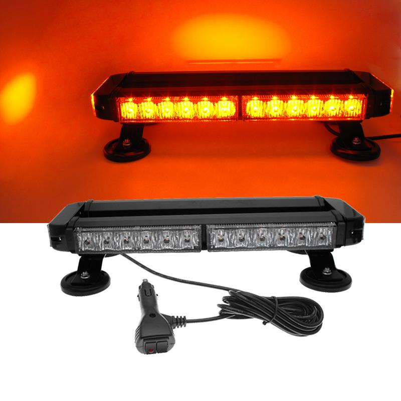 10inch Yellow Double Side Traffic Advisor Strobe Flash Light Bar Emergency Light Universal (13 Flashing Modes)