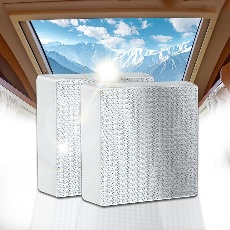 ESMING 1Pack 14"X14"X3" RV Skylight Ulator,RV Vent Ulator, RV Skylight Cover With Reflective Surface, Waterproof RV Ulation, RV Sunroof Skylight