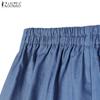 ZANZEA Women Elastic Waist Wrap Ruffled Casual Long Skirts