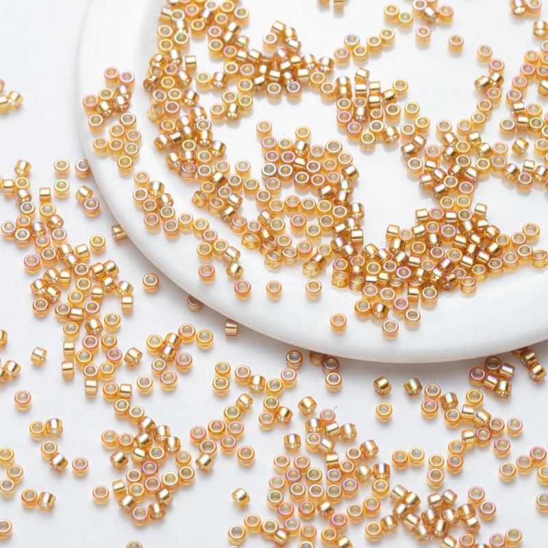 2.5mm Iridescent Metallic Glass Beads, 10g