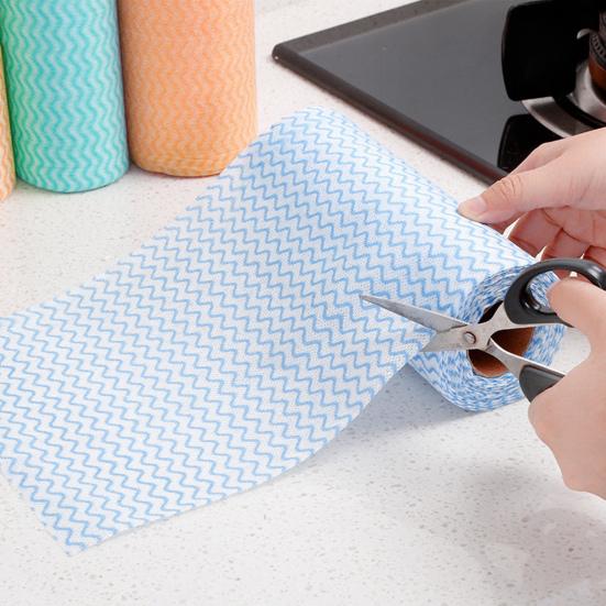 1 Roll Dish Cloth Single-use Lint Free Absorbent Non Woven Fabric Disposable Bowl Plate Washing Rag Kitchen Washcloth Daily Use
