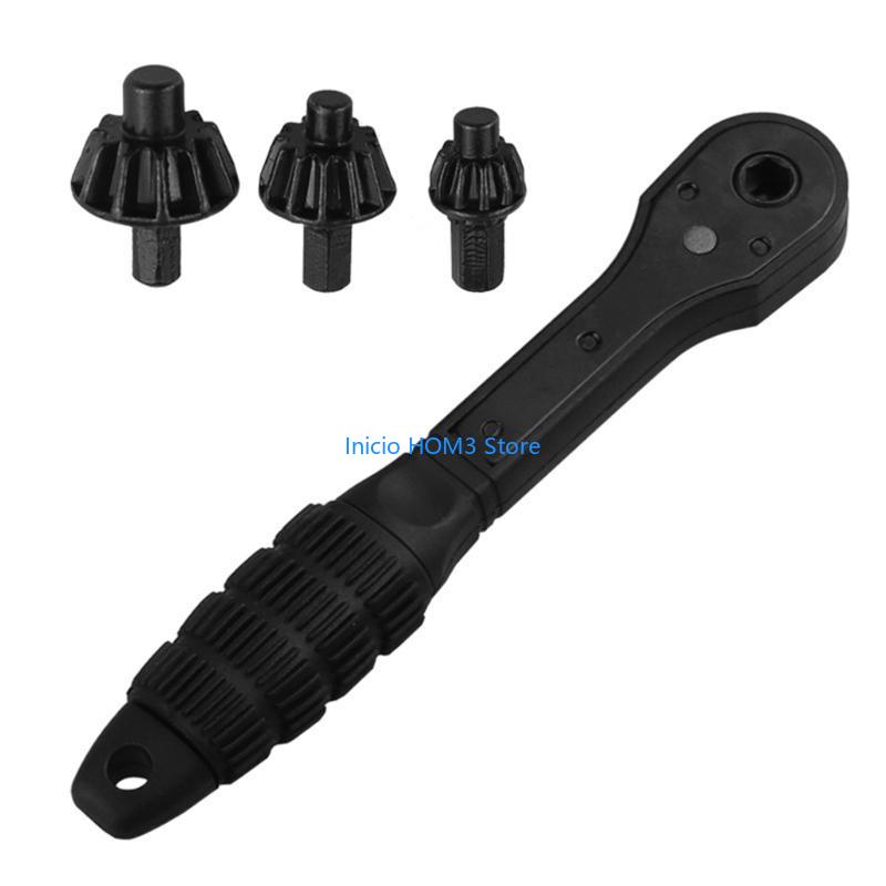 A5YD 2 In 1 Drill Chuck Wrench Ratchet Spanner Universal 150mm with 3Ocs Head For Electric Drill Power Tool CN