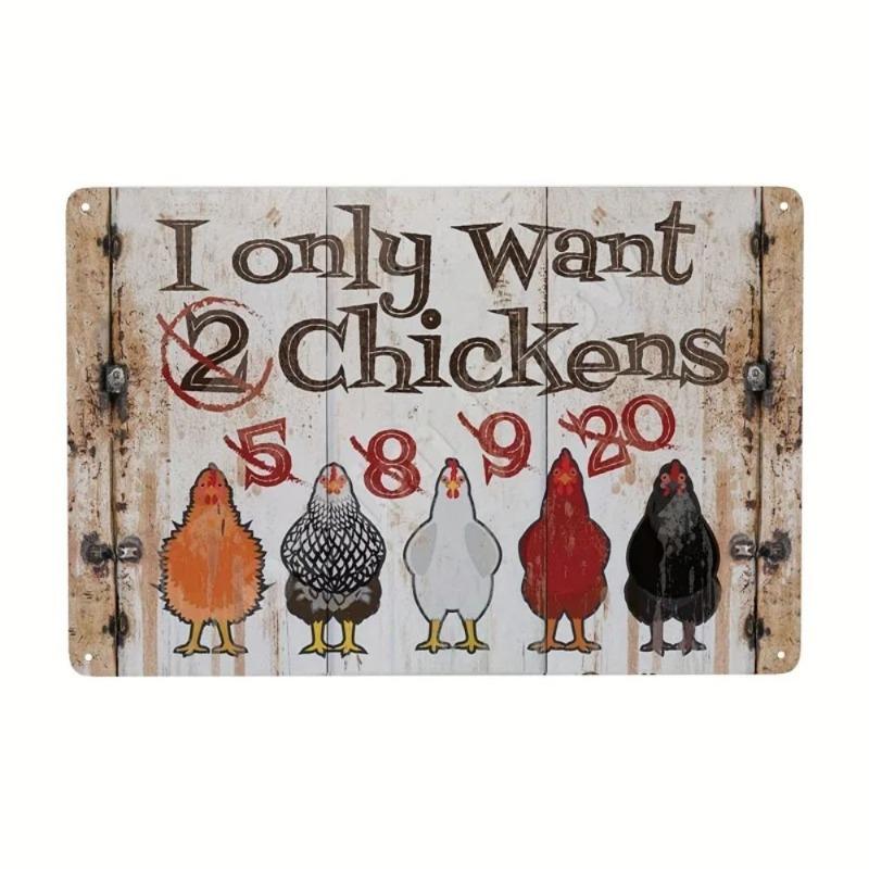 Vintage Chicken Coop Funny Sign, Farm Fresh Eggs Rustic Decor Plaque