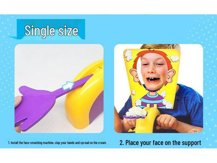 Dual-Person Cream Pie Smash & Whisk Game - Large Foam Slap Desktop Prank