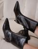 Tagtraume Magenta Pointed Toe Kitten Heel Wide Half Boots (Type B)