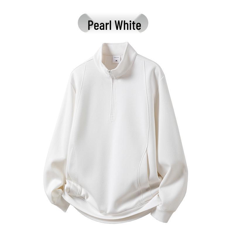 2025 Fall/Winter High-End Logo Print Half-Zip Stand Collar Sweatshirt - Long Sleeve Workwear Jacket