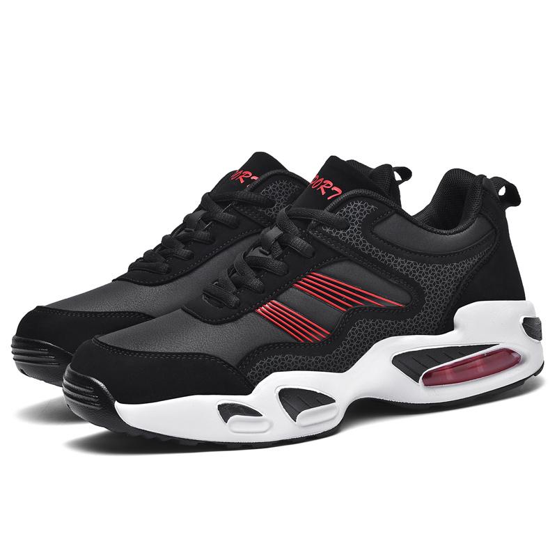 Men's Shoes Black Red Cushion Elastic Fashion Casual Shoes Winter Outdoors Cotton Shoes Warm Waterproof Antiskid Plush Sneakers