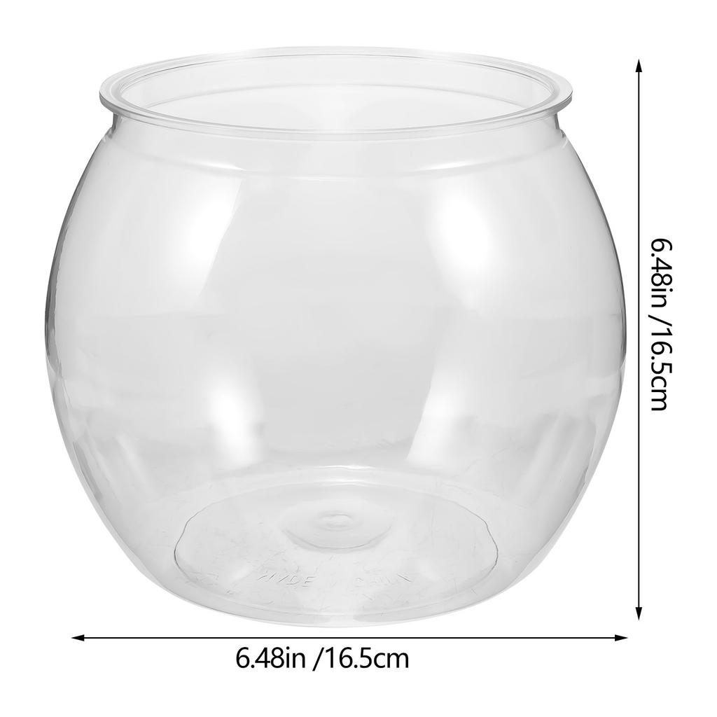 Transparent Fish Bowl Plastic Round Small Aquarium For Goldfish Turtle Desktop Decorative Tank Lightweight Clear Keeper