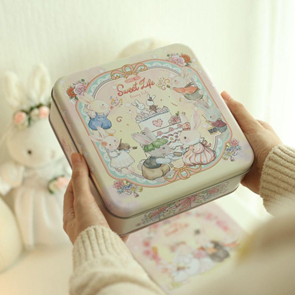 Cartoon Rabbit Iron Box Multicolor Candy Box High Quality Gift Box  Money Contain