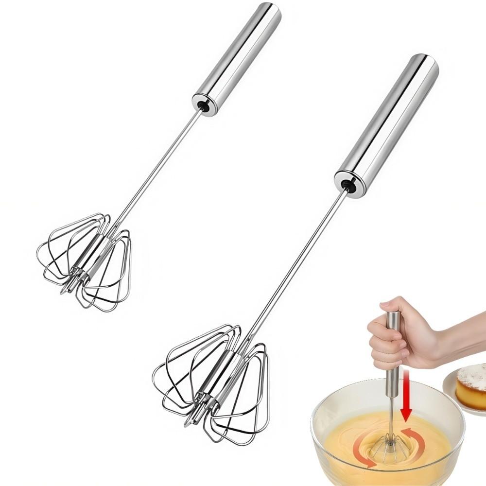 Upgraded Egg Whisk Hand Push Semi Automatic Whisk Durable Rotary Whisk Blender Baking
