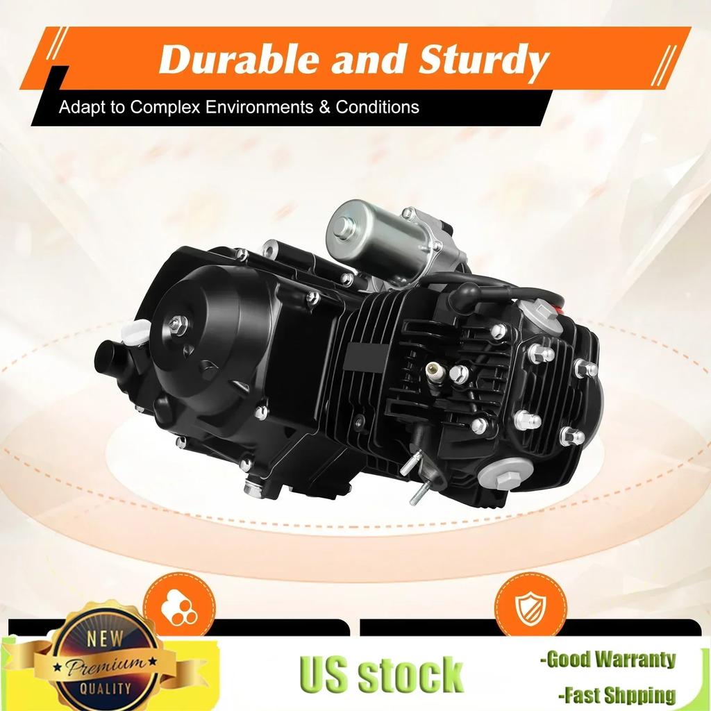 110CC 4-stroke ATV Single Cylinder Engine Motor Air Cooling Semi-Auto 4-speed Machine With Reverse Electric Start For GO Karts