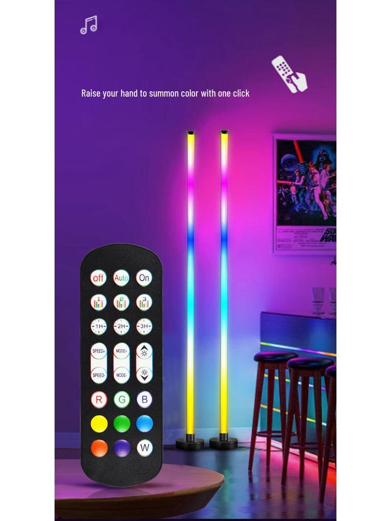 Sound-Activated LED Floor & Table Night Lamp for Living Room & Bedroom Decor, Splicing E-Sports Atmosphere Light
