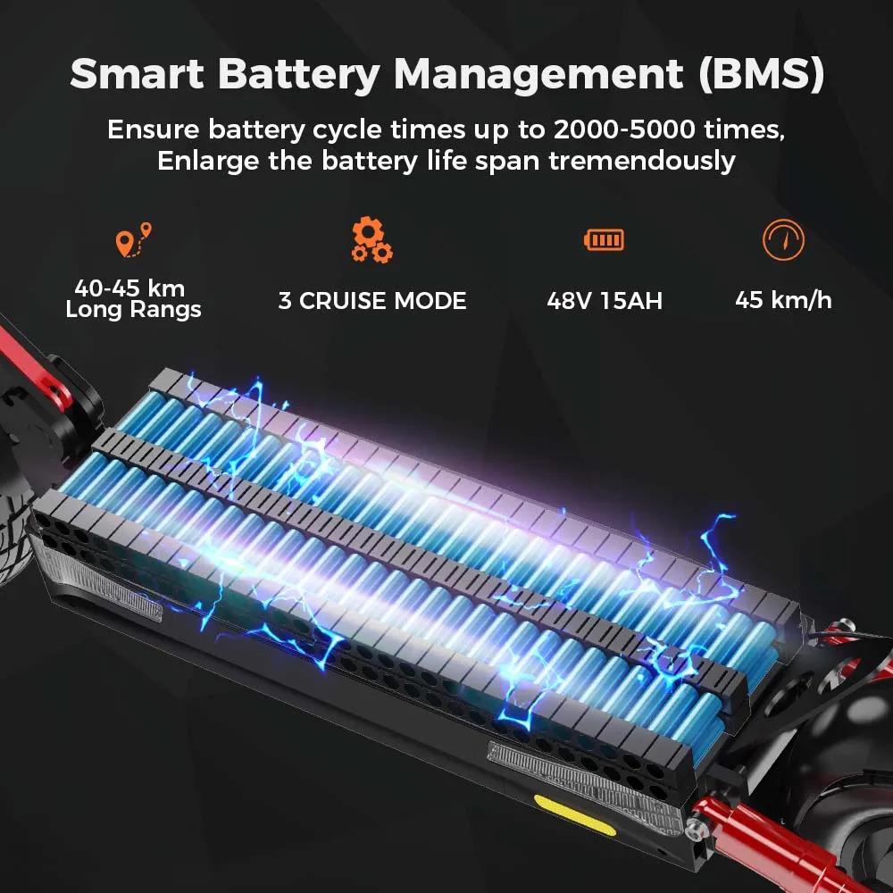 Elektrická koloběžka iScooter iX4 800W Motor 48V15Ah Lithium-iontová baterie Maximální rychlost 45km/h Maximální dojezd 40-45km
