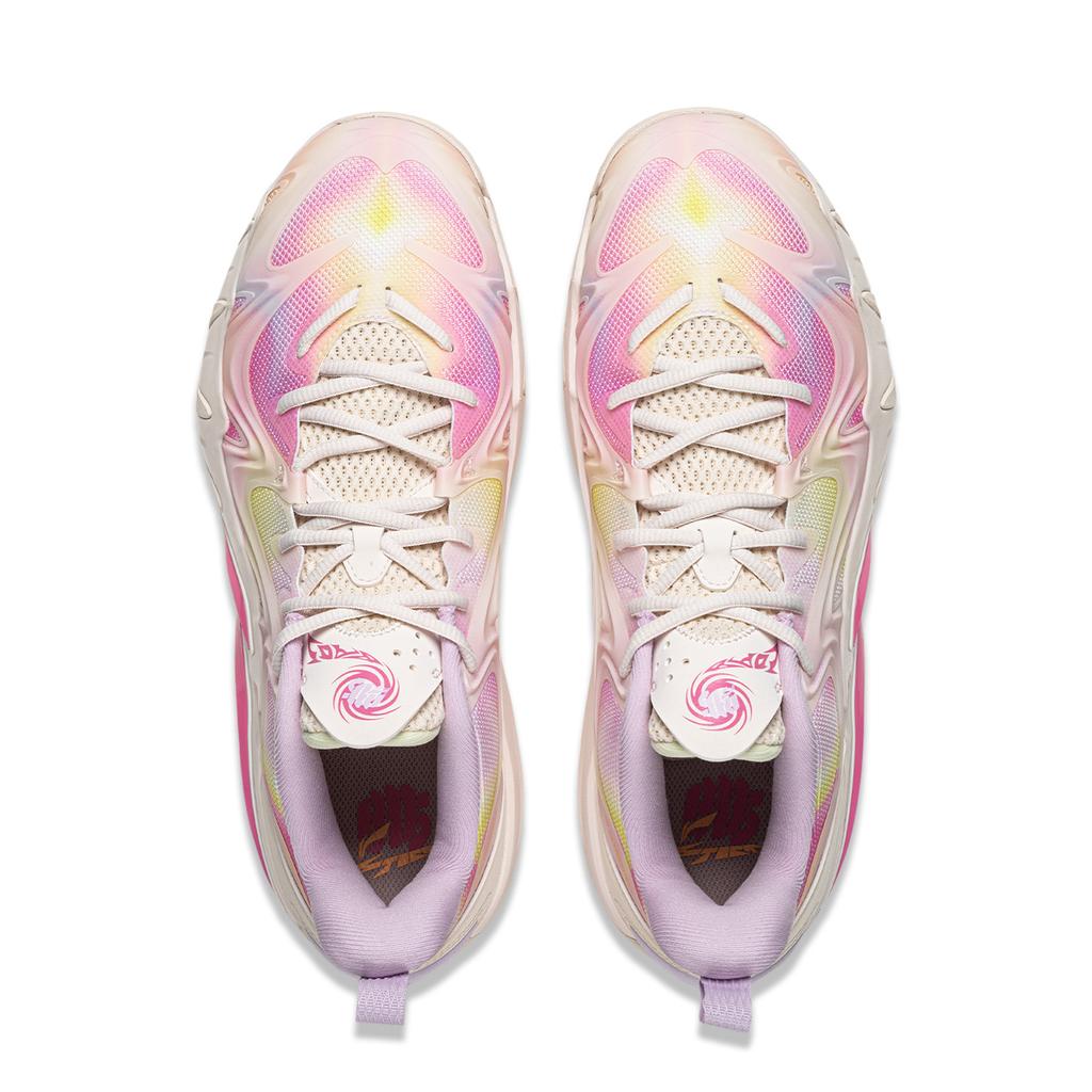 Men's Sneakers Li-Ning BadFive Storm 11 SE Basketball Shoes Men's Low-top Velvet Mist Orange/Fairy Glow Pink