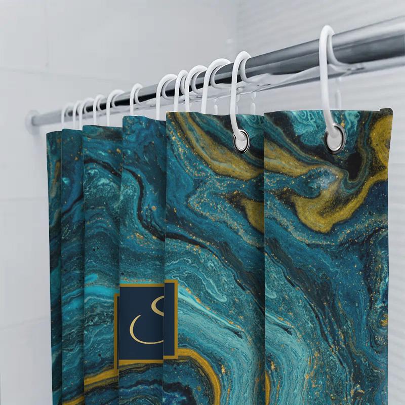 Colorful Feather Print Shower Curtain Watercolor Leaves Design For Bathroom Decorations Waterproof Fabric Bath Mat Cover With Ho