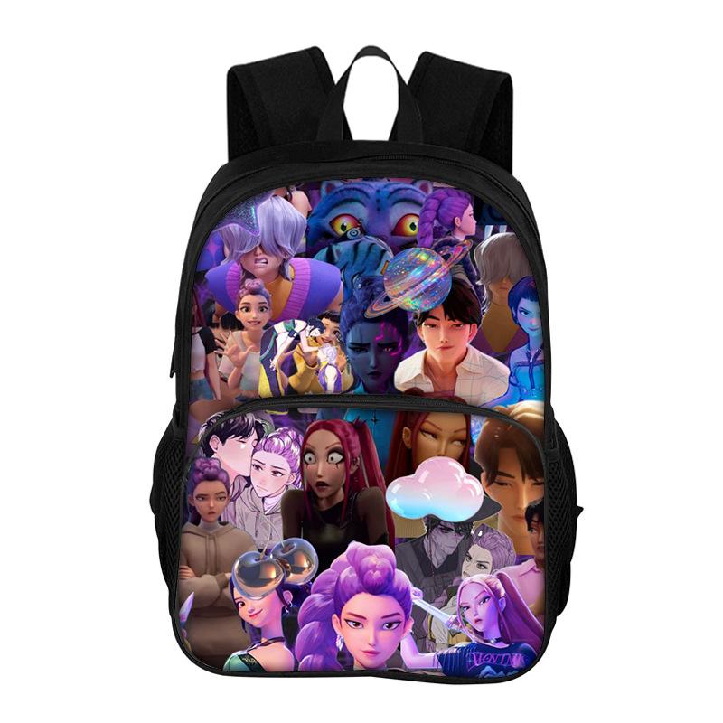 Kpop Witch Hunting Team Trendy Children's Shoulders HD Printed Large Capacity Lightweight Back Protection Student Backpack CLE