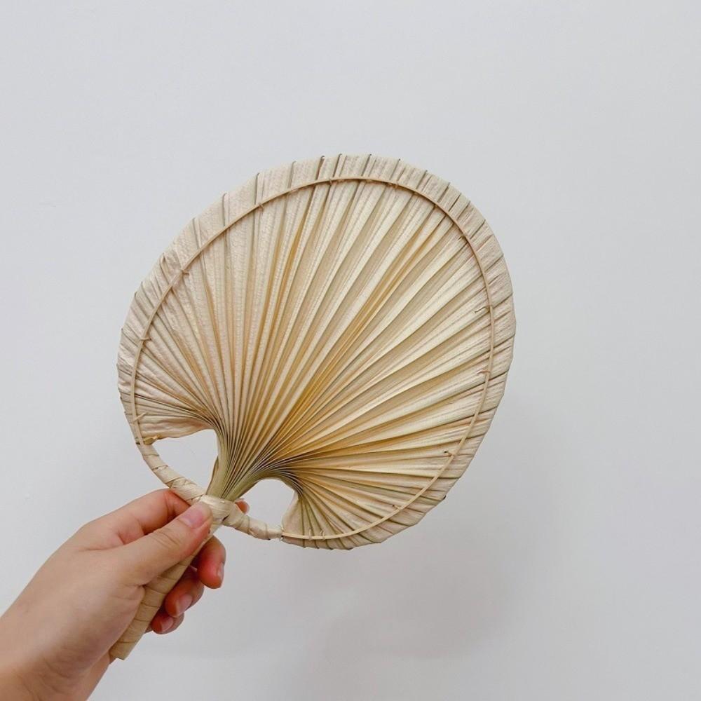 Portable Hand-woven Palm-Leaf Fan Lightweight Summer Cooling Fan  Wedding Decoration
