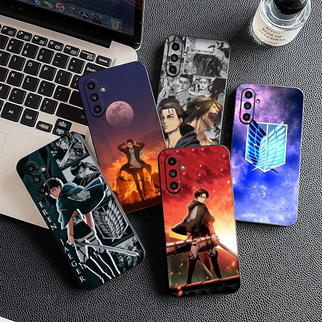 Phone Cover for Samsung Galaxy S22 S21 S20 FE Ultra Plus A07 A17 A15 A16 A25 A57 A37 Case Comics Attack on titan levi Eren