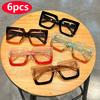 Large Square Frame Clear Lens Glasses Color Block Fashion Decorative Glasses Computer Spectacles For Women Men