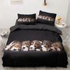 3D Animals Bedding Set Lovely Pet Black Dog Printed Duvet Cover Set Kids Adults Home Decor Single Queen King Size Gift Cute Dogs