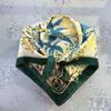 Retro Floral Japanese Style Cotton Linen Square Scarf - Women's Fashionable High-End Versatile Silk Feel Scarf