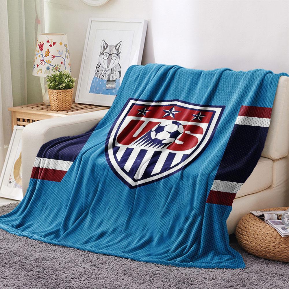 USA Fußball bedeckte Flanelldecke, weicher Überwurf für Schlafzimmer Sofa, waschbar, Fußballfanartikel, tolles Geschenk.