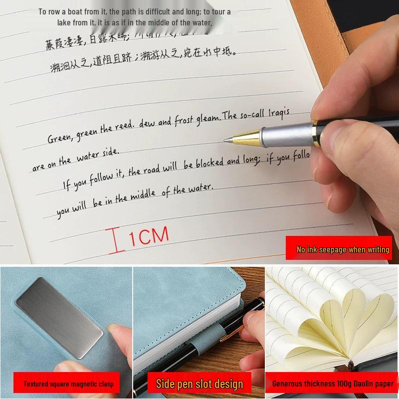 Custom Logo A5 Notebook: Elegant Soft Leather with Buckle, Business Diary Gift Set