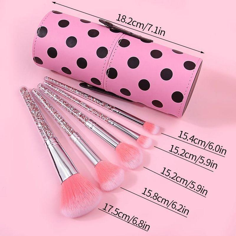 REGENBOOG - Set of 5: Makeup Brush + Polka Dot Case