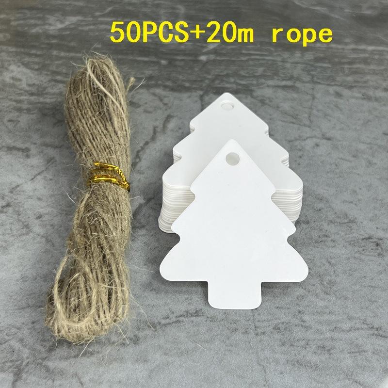 

50 шт. Бумажные бирки в форме дерева, бирки из крафт-картона, бумажные карточки, бирки для DIY, рождественские/свадебные сувениры для вечеринки, пустые подвесные бирки, подарки белый