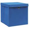 Storage Boxes with Lids 4 Pcs 28 X 28 X 28 Cm Blue